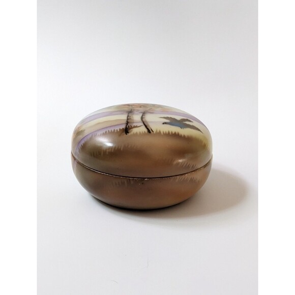 Antique Prov Saxe ES Germany Hand Painted Porcelain Trinket Box early 1900's - Picture 3 of 11